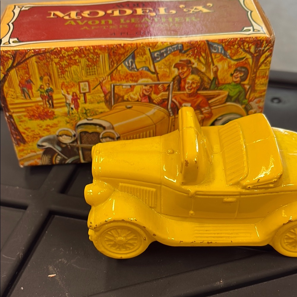 Vintage Yellow Model A Toy Car after shave bottle